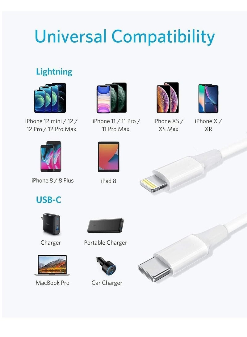 20W Fast Charging Compaible For iphone 12 mini/12/12 Pro/13/13 pro/13 promax/13mini,Type C to Lightning Cable[MFi Certified] USB C to Apple PD Cable Fast Charger, iPad, - Image 2