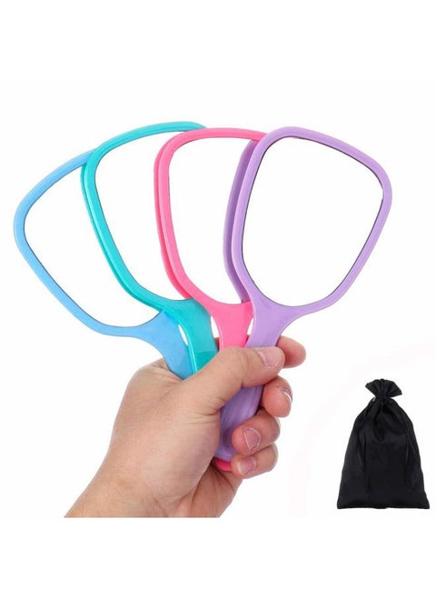 4PC Hand Mirror, Travel Handheld Mirror, Cosmetic Mirror with Handle (4PC)