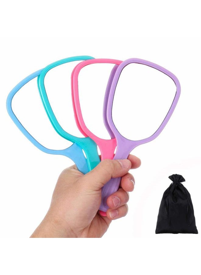 Aestivate 4PC Hand Mirror, Travel Handheld Mirror, Cosmetic Mirror with Handle (4PC)  - Image 1