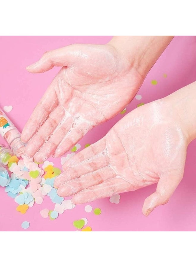 Scented paper soap flakes for personal care and bathing, soap petals in a small tube bottle, thin soap strips that dissolve easily for hand washing, value pack of 3 tubes of mini colored paper soap ideal for camping and hiking. - Image 2