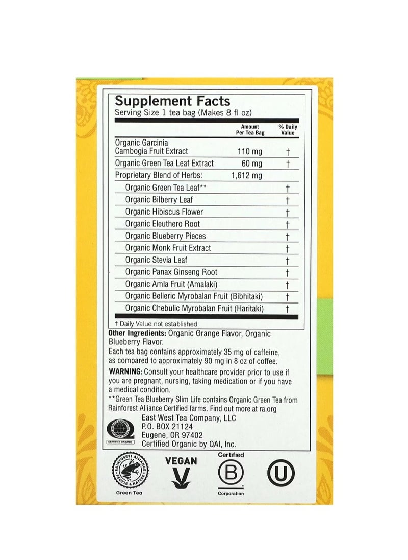 Yogi Tea Green Tea Blueberry Slim Life 16 Tea Bags 1.12 oz (32 g)  - Image 2