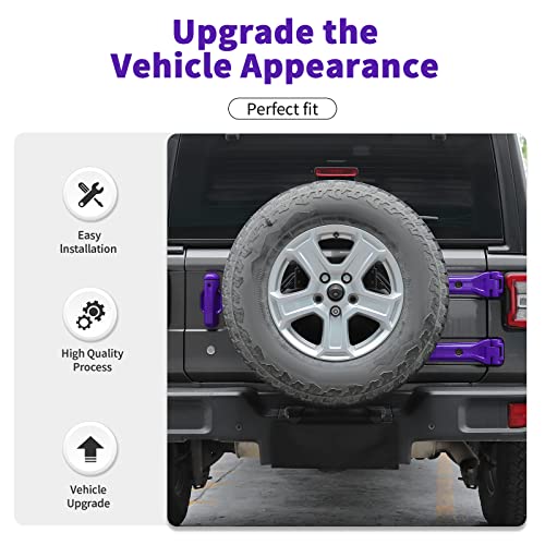 SQQP 24PCS Full Set Exterior Decoration Trim Kit Fit for 2018-2025 Jeep Wrangler JL JLU 2/4 Doors, Door & Hood Hinge Covers Door Handle Side Vent Tailgate Hinge Cover Trim(Purple) - Image 3