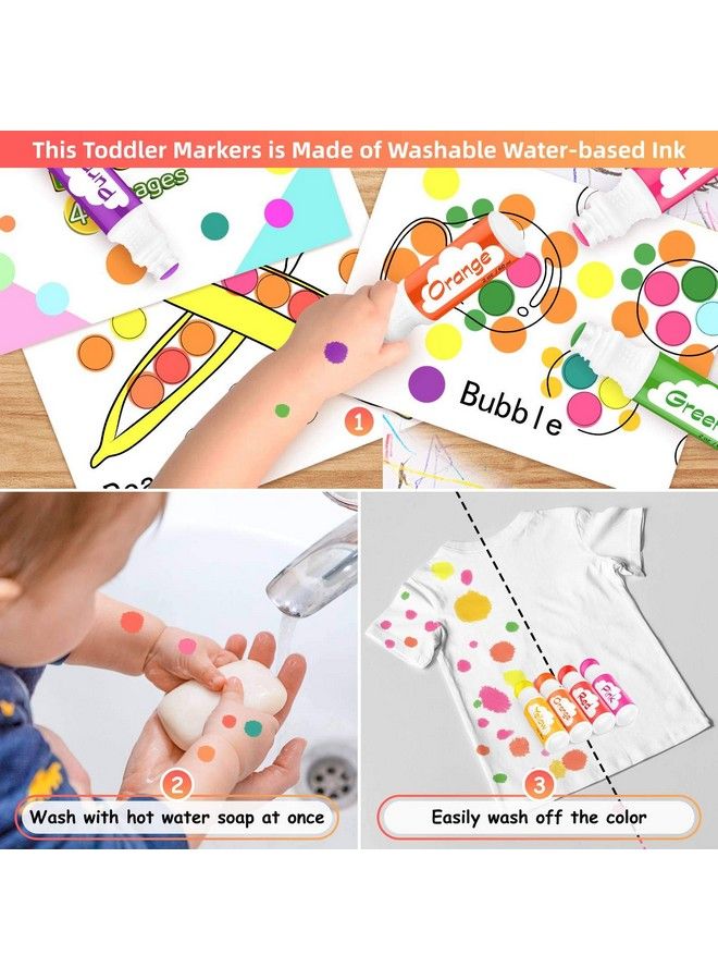 Soucolor Washable Dot Markers For Toddlers Kids Preschool 10 Colors 2 Oz Bingo Paint Daubers Markers Set With 48 Pages Tearable Activity Book For Toddler Arts And Crafts Kits Supplies Nontoxic Waterbased - Image 4