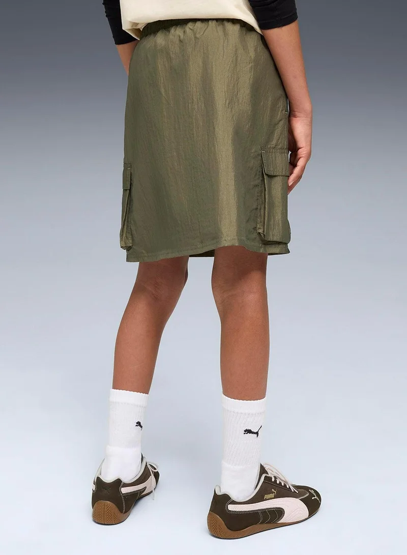 بوما تنورة كارغو متوسطة الطول منسوجة من بوتيك الشباب