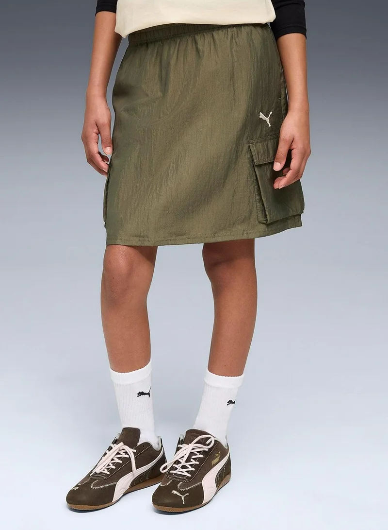 بوما تنورة كارغو متوسطة الطول منسوجة من بوتيك الشباب