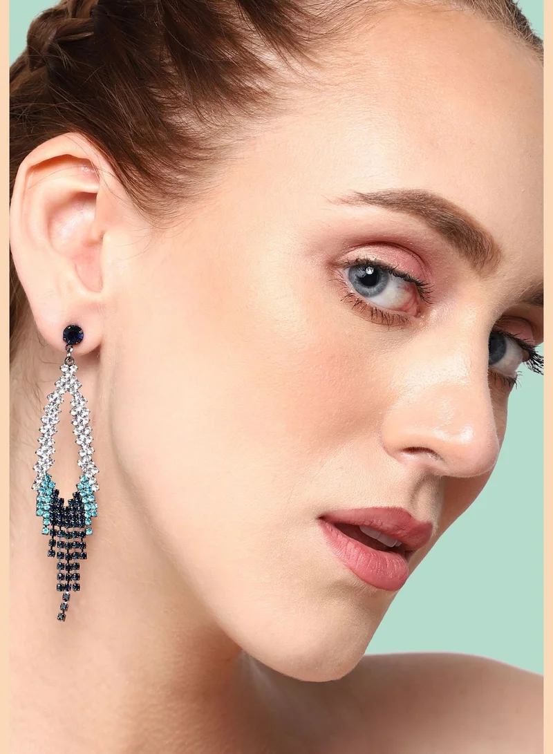 SOHI Gold Plated Party Designer Stone Drop Earring For Women