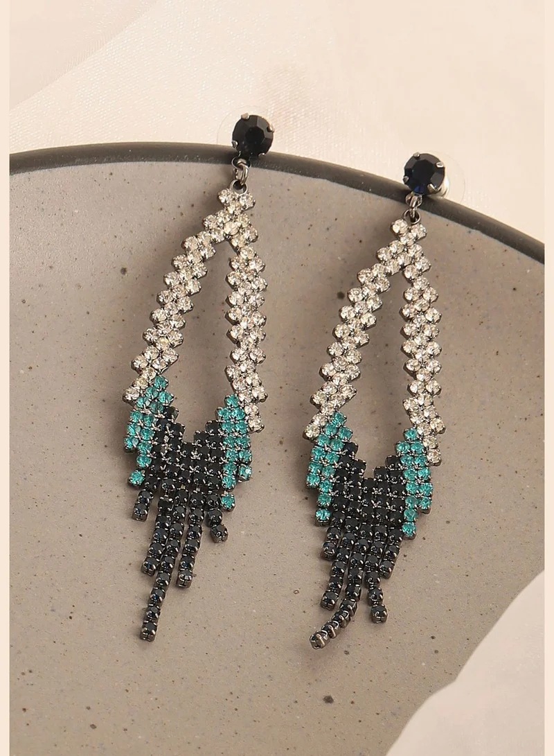 SOHI Gold Plated Party Designer Stone Drop Earring For Women
