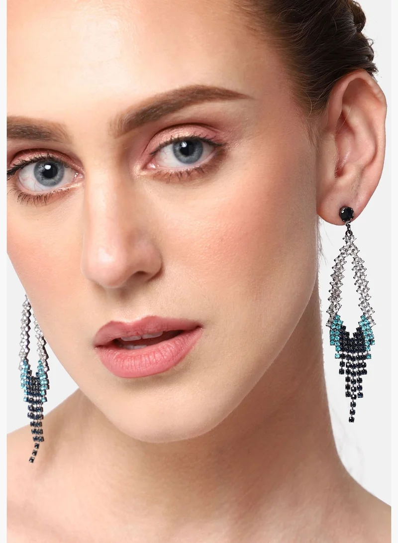SOHI Gold Plated Party Designer Stone Drop Earring For Women