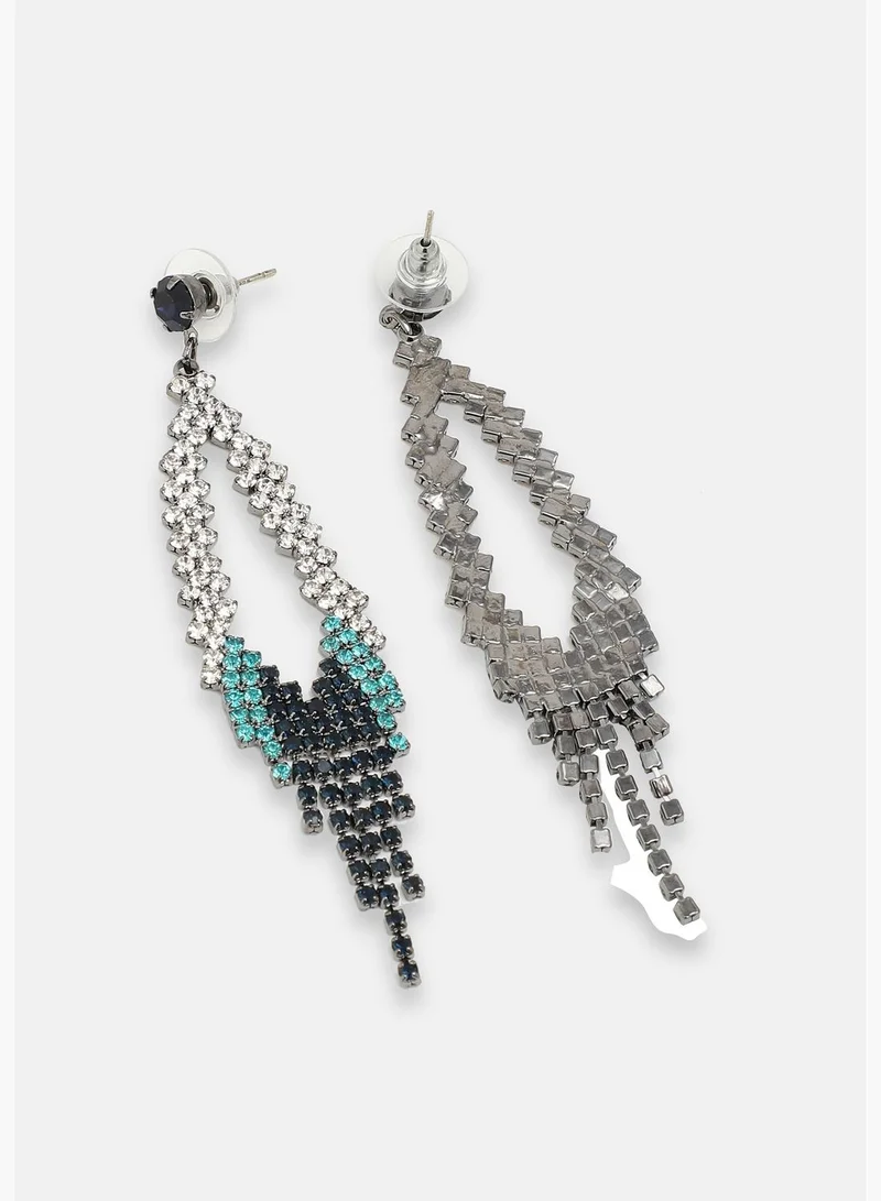 SOHI Gold Plated Party Designer Stone Drop Earring For Women