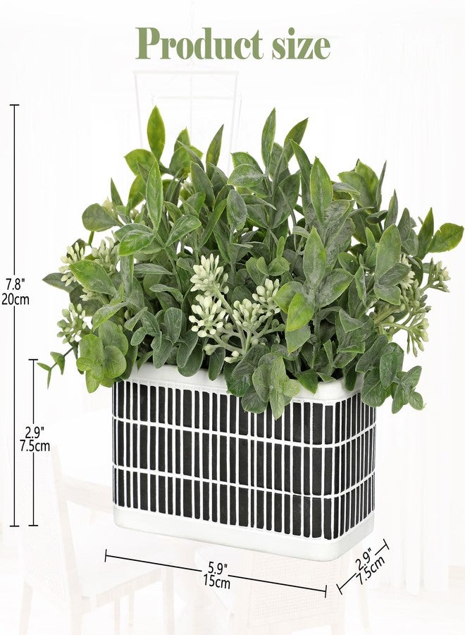 GnFlus Artificial Plants Indoor Small Fake Plants in Pot Rustic Faux Boxwood Greenery Décor Potted Plant for Home Office Bathroom Kitchen Living Farmhouse Coffee Table Centerpieces Desk Shelf Decorative - Image 2
