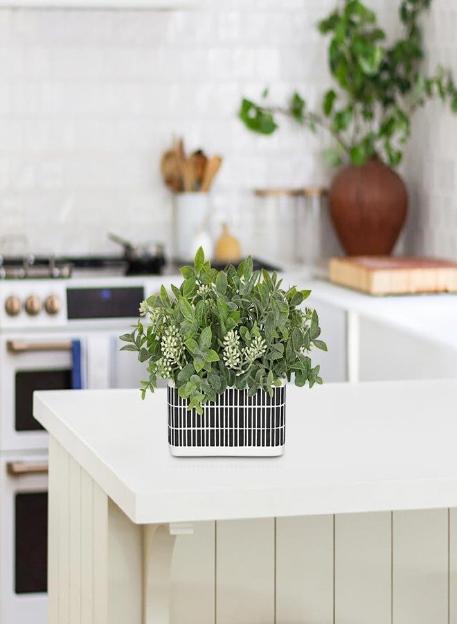 GnFlus Artificial Plants Indoor Small Fake Plants in Pot Rustic Faux Boxwood Greenery Décor Potted Plant for Home Office Bathroom Kitchen Living Farmhouse Coffee Table Centerpieces Desk Shelf Decorative - Image 4