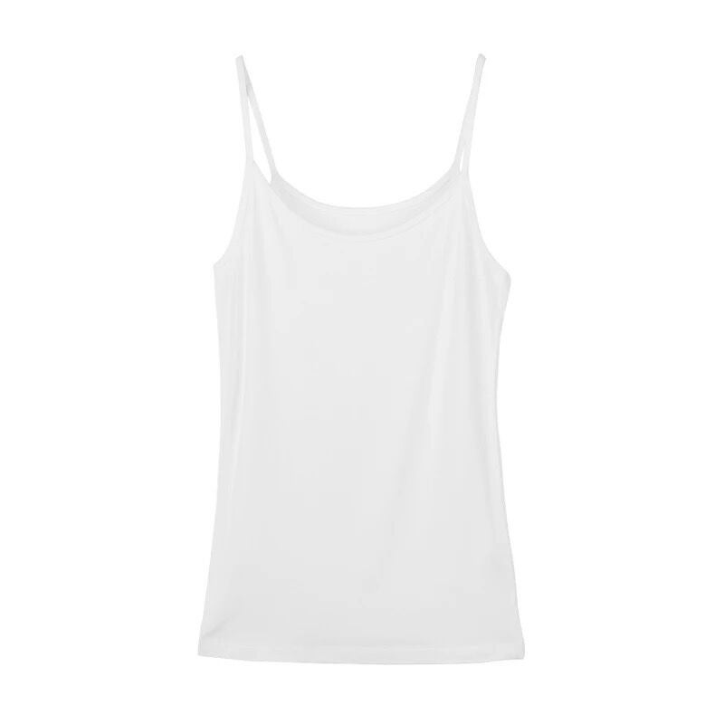 [A Lot Of ] Solid Color Camisole Women'S White Outer Wear Black Base Shirt Sleeveless T-Shirt Top - Image 4