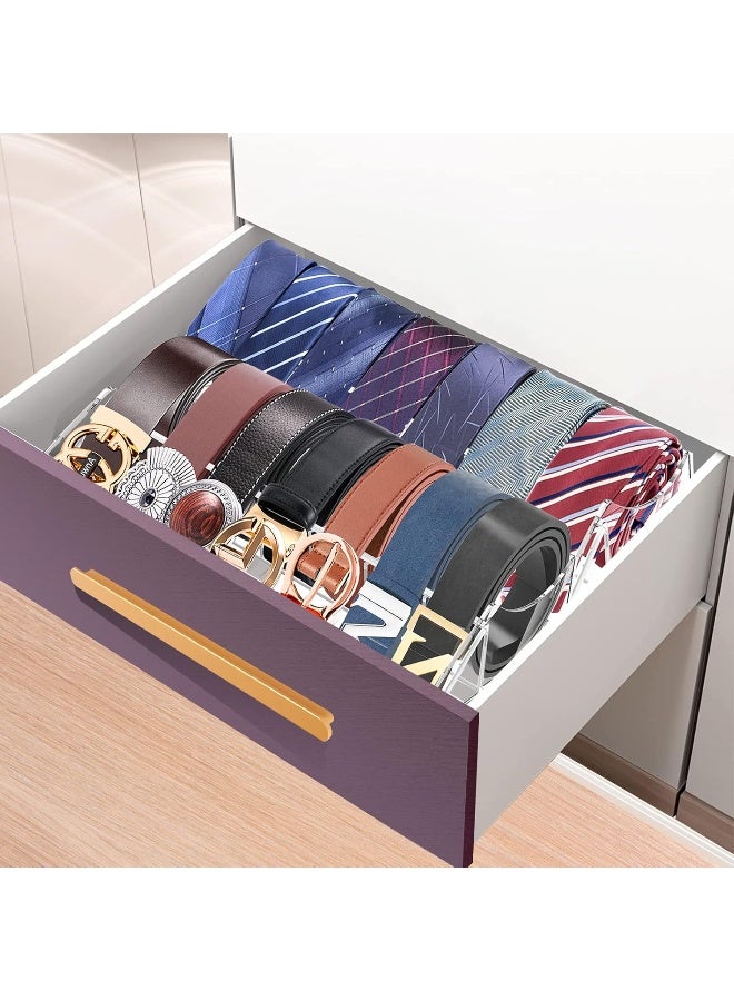 TPGP Acrylic Belt Organizer, 7 Compartments Belt Storage Holder for Closet Drawer, Clear Belt Box Container Display Case with Display Stand for Tie Bow Tie Jewelry Watch  - Image 4