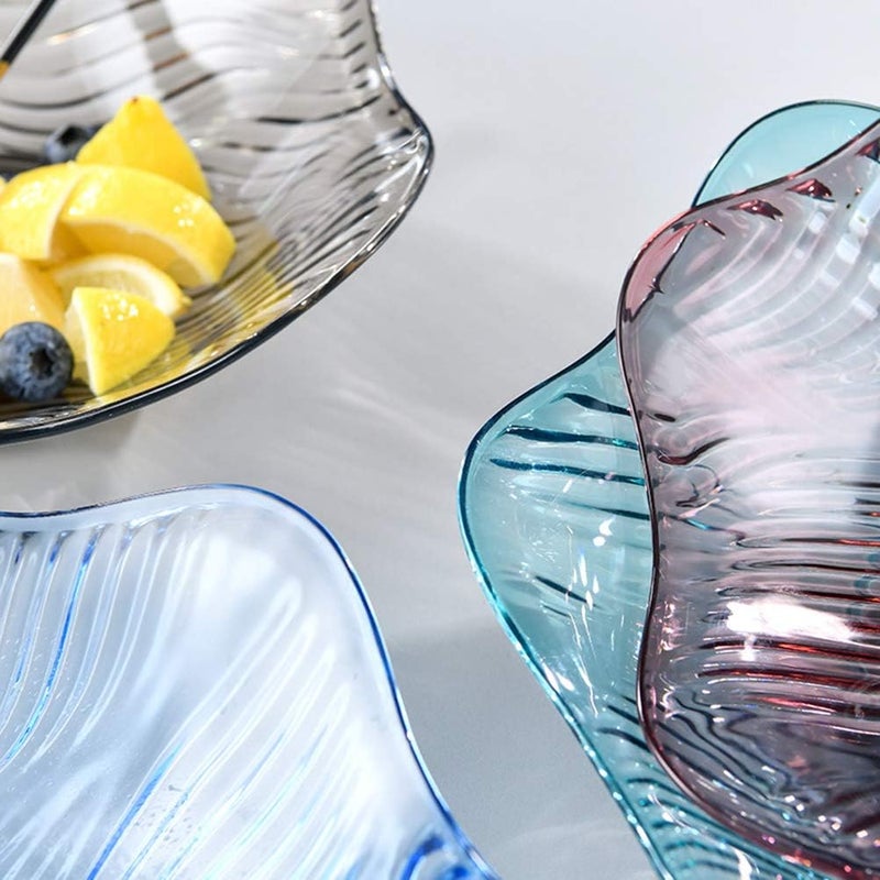 DOITOOL وعاء سلطة DOITOOL للغداء طبق فواكه بلاستيكي بتصميم زهري طبق وجبات خفيفة صحن مكسرات حامل حلوى وعاء سلطة للمنزل بنفسجي - Image 3