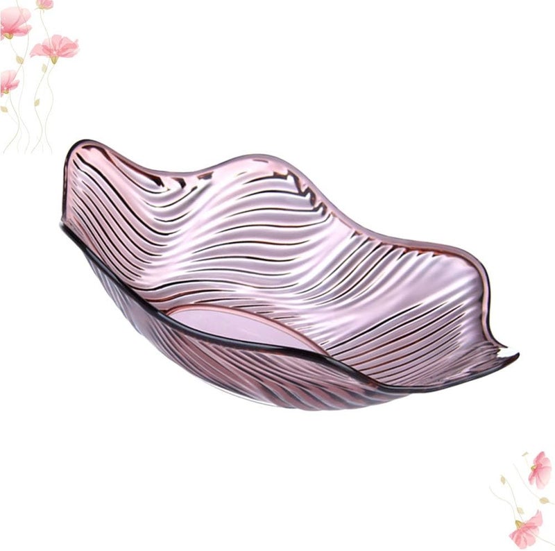 DOITOOL وعاء سلطة DOITOOL للغداء طبق فواكه بلاستيكي بتصميم زهري طبق وجبات خفيفة صحن مكسرات حامل حلوى وعاء سلطة للمنزل بنفسجي - Image 5