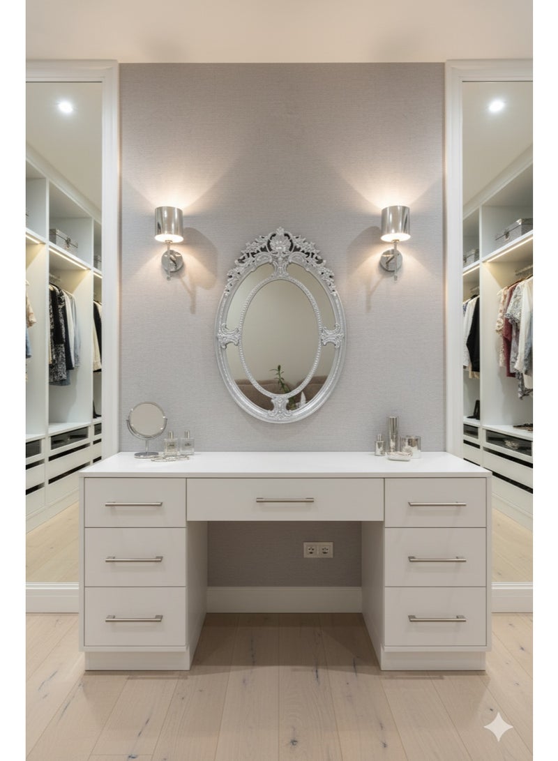 Generic420apple An elegant mirror with a luxurious frame adds a touch of sophistication to the space. 80 x 54 cm - Image 3