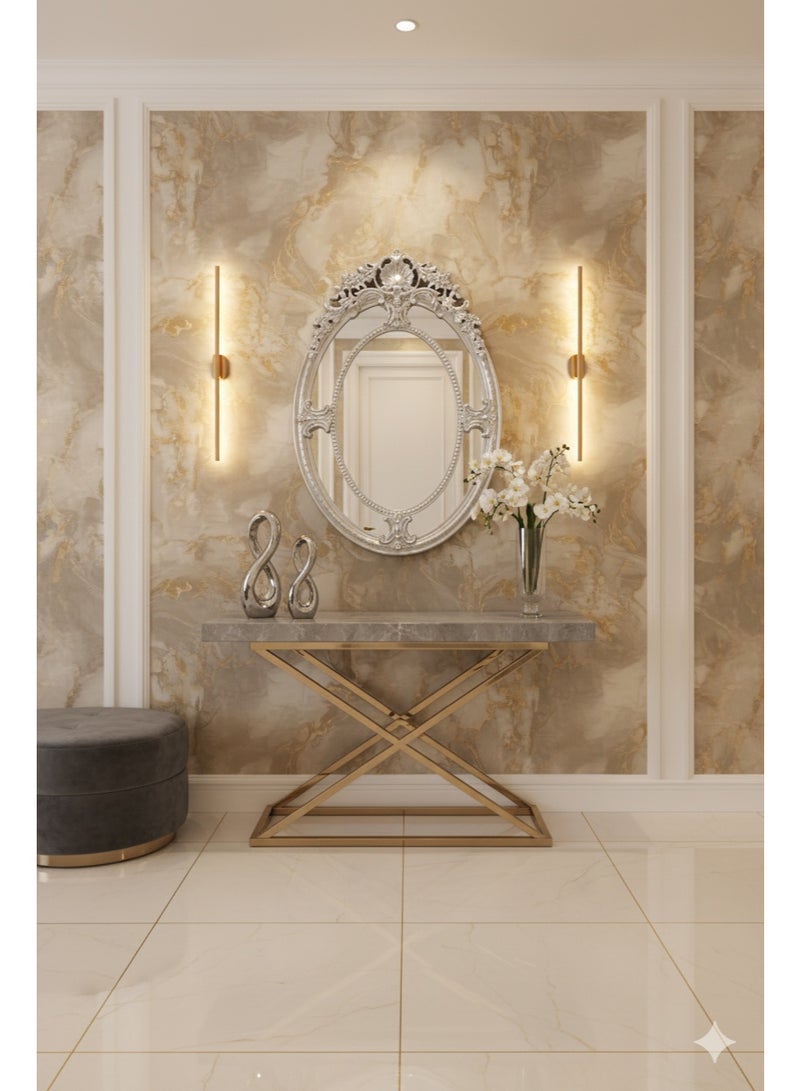 Generic420apple An elegant mirror with a luxurious frame adds a touch of sophistication to the space. 80 x 54 cm - Image 1