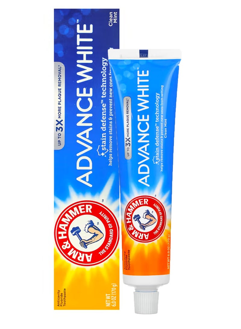 Arm & Hammer AdvanceWhite, Anticavity Fluoride Toothpaste, Clean Mint, 6 oz (170 g)