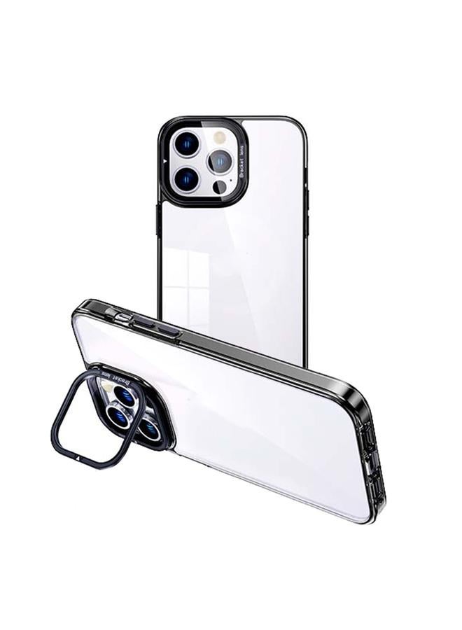 اس-توب جراب لهاتف iPhone 13 Pro مع حامل كاميرا غير مرئي وغطاء شفاف للهاتف - Image 1