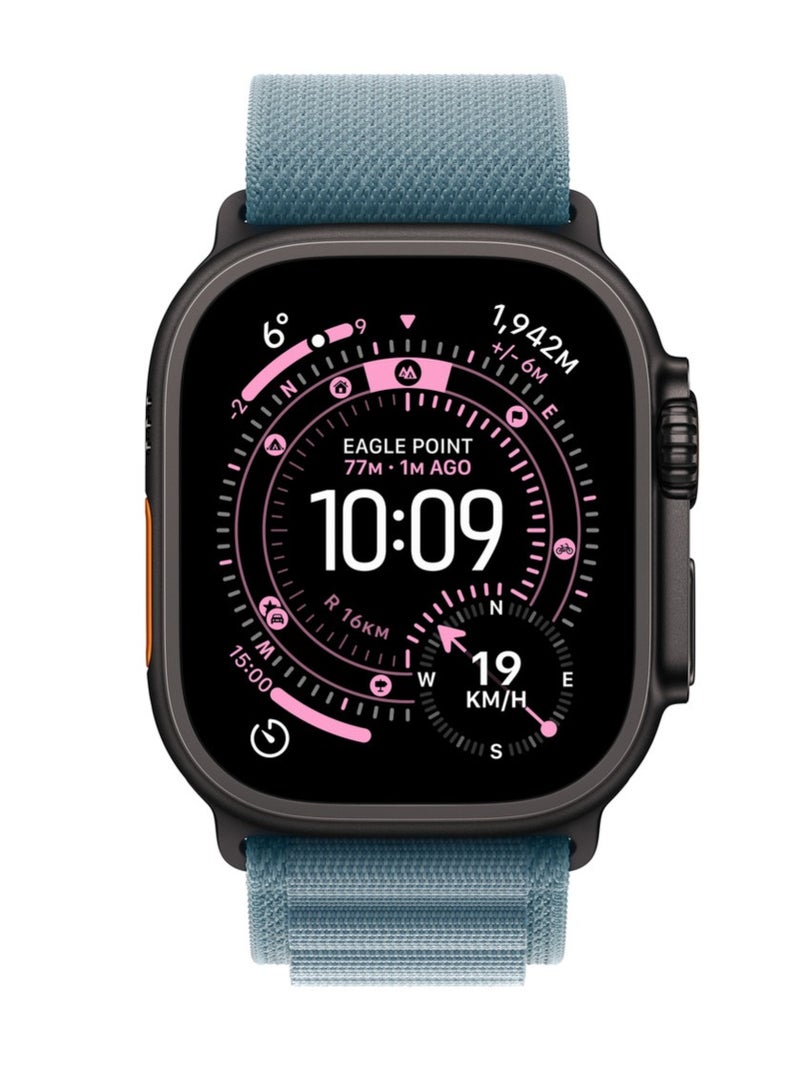 أكاليكس سوار Alpine Loop متوافق مع ساعات Apple Watch مقاسات 42 مم، 44 مم، 45 مم، 46 مم، 49 مم، سوار رياضي ناعم منسوج، سوار معصم بديل قابل للتعديل لساعات Apple Watch Series Ultra / SE / Series 1/2/3/4/5/6/7/8/9/10/11 - أزرق فاتح - Image 2