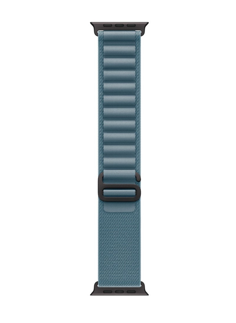 أكاليكس سوار Alpine Loop متوافق مع ساعات Apple Watch مقاسات 42 مم، 44 مم، 45 مم، 46 مم، 49 مم، سوار رياضي ناعم منسوج، سوار معصم بديل قابل للتعديل لساعات Apple Watch Series Ultra / SE / Series 1/2/3/4/5/6/7/8/9/10/11 - أزرق فاتح - Image 3