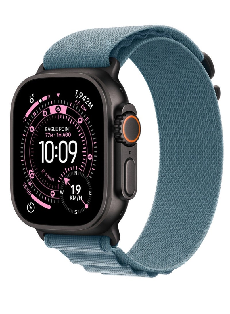 أكاليكس سوار Alpine Loop متوافق مع ساعات Apple Watch مقاسات 42 مم، 44 مم، 45 مم، 46 مم، 49 مم، سوار رياضي ناعم منسوج، سوار معصم بديل قابل للتعديل لساعات Apple Watch Series Ultra / SE / Series 1/2/3/4/5/6/7/8/9/10/11 - أزرق فاتح - Image 1