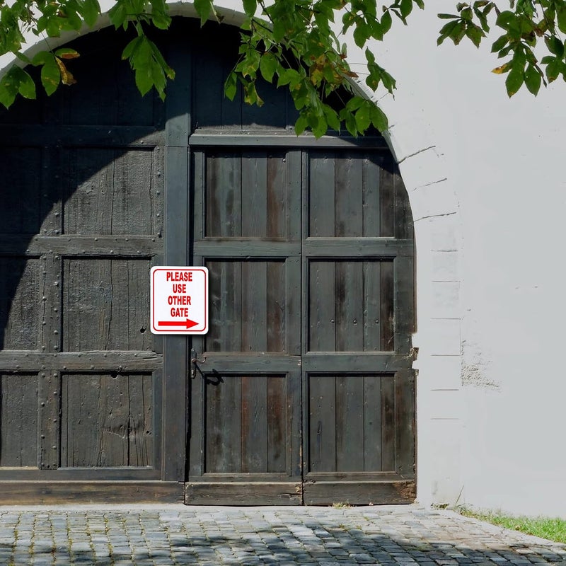 Work House Signs Please Use Other Gate Right Arrow Entrance Sign - 8.5"x10" for Visitors and Delivery Drivers - Image 4