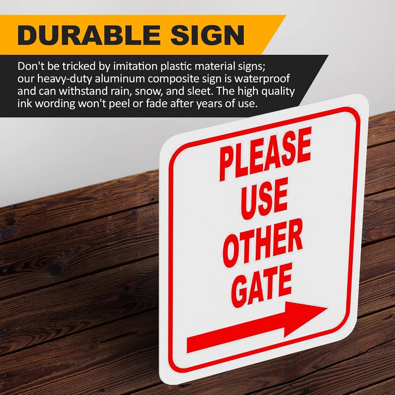 Work House Signs Please Use Other Gate Right Arrow Entrance Sign - 8.5"x10" for Visitors and Delivery Drivers - Image 5