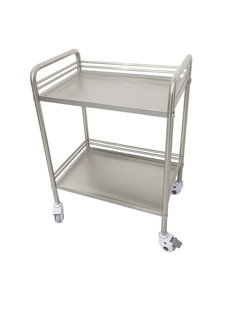 BIONEX Medical Trolley Stainless Steel Medical Surgical Vehicle/Changing Vehicle Instrument Car/Beauty Car Salon Cart Double Layer Quiet Wheels - Image 1