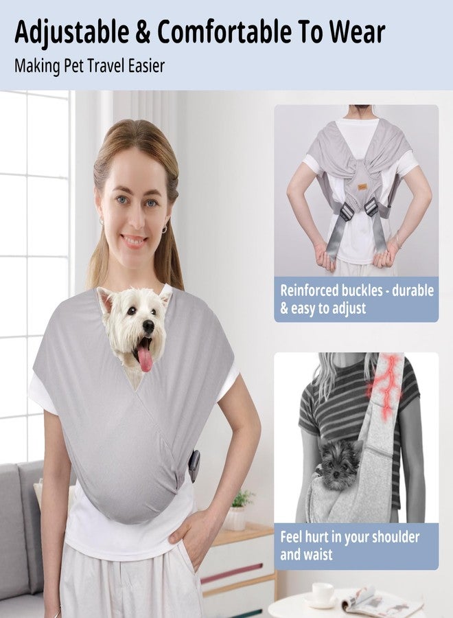 CUBY Swaddle Dog Sling Carrier for Small Dogs, Front Pet Sling Carrier Chest,Hands Free Adjustable Cat Sling Carrier Soft Cotton Reducing Pain Puppy Sling Carrier for Small Pet Up to 10lb (Light Gray) - Image 5