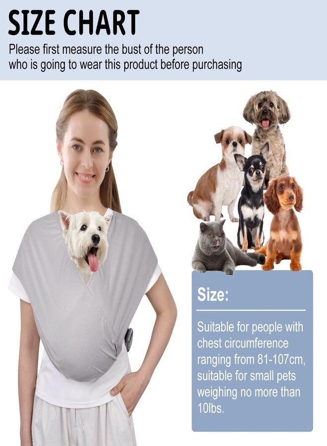CUBY Swaddle Dog Sling Carrier for Small Dogs, Front Pet Sling Carrier Chest,Hands Free Adjustable Cat Sling Carrier Soft Cotton Reducing Pain Puppy Sling Carrier for Small Pet Up to 10lb (Light Gray) - Image 2