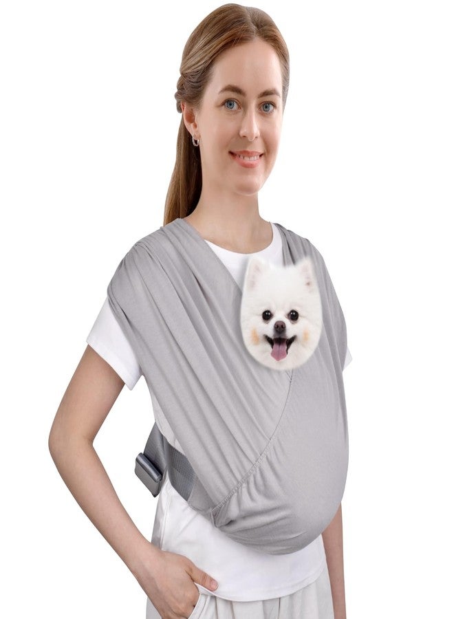 CUBY Swaddle Dog Sling Carrier for Small Dogs, Front Pet Sling Carrier Chest,Hands Free Adjustable Cat Sling Carrier Soft Cotton Reducing Pain Puppy Sling Carrier for Small Pet Up to 10lb (Light Gray) - Image 1