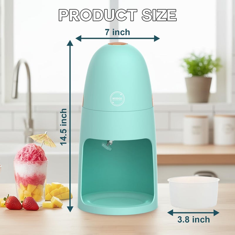 Mojoco Shaved Ice Machine - Electric Ice Shaver Machine with Adjustable Blades for Fine & Coarse Ice - One-Press Operation Lightweight Snow Cone Maker for Slushies, Bingsu, Frozen Desserts - Image 5