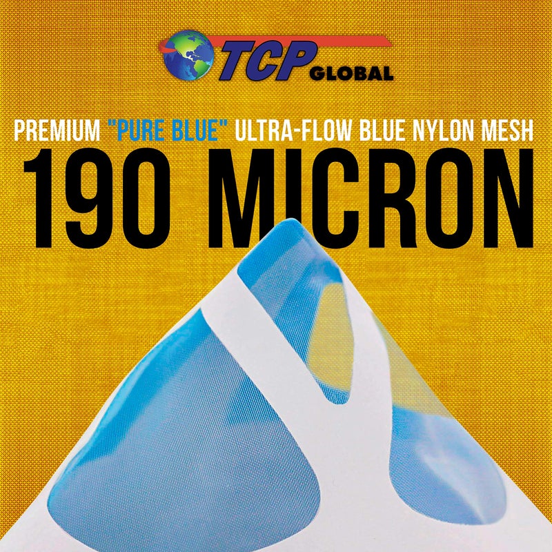 TCP Global 50 Pack of Ultra-Flow Blue Nylon Mesh Paint Strainers with 190 Micron Filter Tips - Premium Cone Screen Filters - Image 2