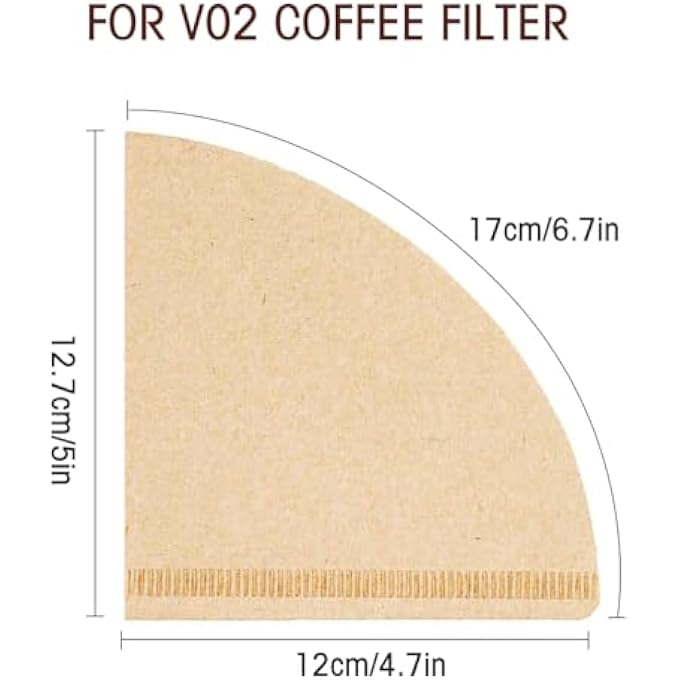 rayihni 100Pcs V60 Coffee Paper Filter Unbleached Disposable Portable Cone Coffee Filter For 2 To 4 Persons - Image 3
