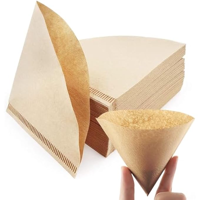 rayihni 100Pcs V60 Coffee Paper Filter Unbleached Disposable Portable Cone Coffee Filter For 2 To 4 Persons - Image 1