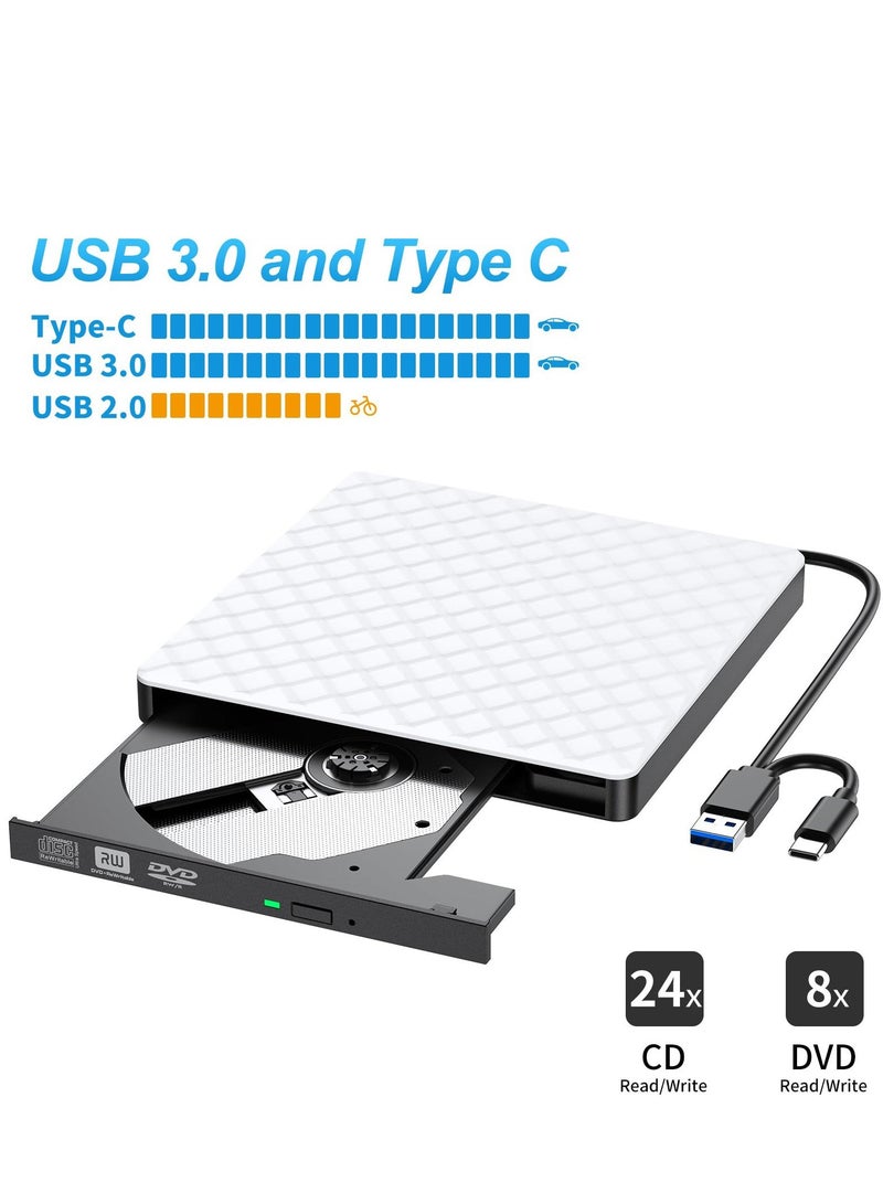 External DVD Drive, USB 3.0 CD/DVD +/-RW Drive Portable CD DVD Player Burner Reader Writer, Slim Optical CD ROM Drive for Laptop Desktop PC Linux Apple Mac OS Macbook Pro Windows 11/10 - Image 4