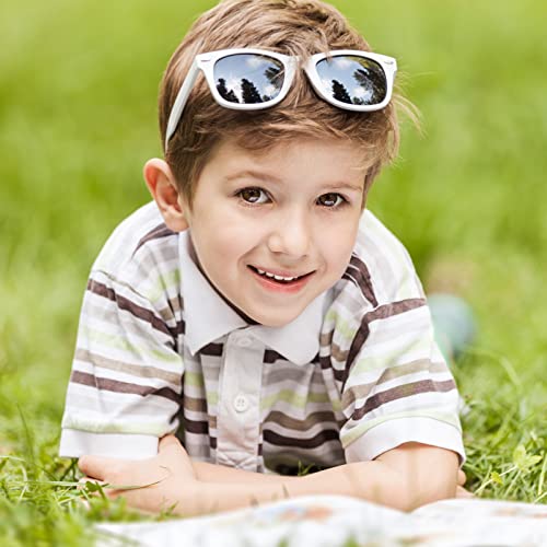 MIAHART 12 Pack Kids Party Sunglasses Bulk Summer Party Favors Retro Glasses for Boys and Girls Birthday Party Supplies, White - Image 5