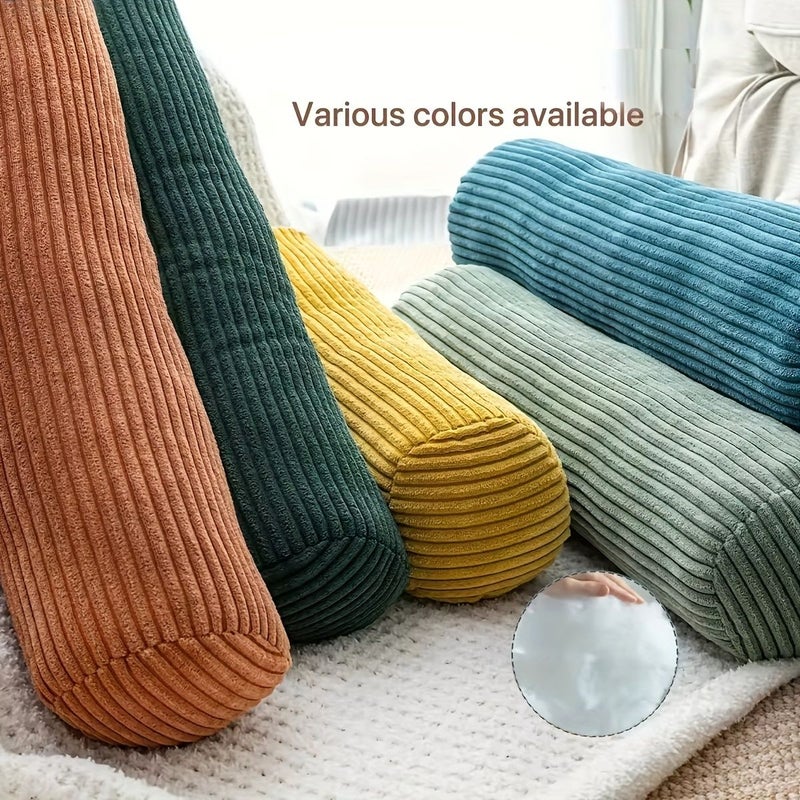 Orange Corduroy Striped Bohemian Cylindrical Cushion Pillow - Image 2