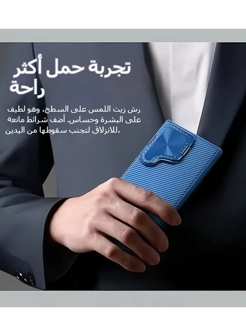 عام جراب شفط مغناطيسي متوافق مع سامسونج جالاكسيإس 25 إس 25 بلس إس 25 ألترا، حماية الخصوصية لعدسة الكاميرا، مسند قابل للطي، غطاء حماية من البولي يوريثين الحراري ممتص للصدمات بزوايا خلفية من البولي كربونات - Image 3