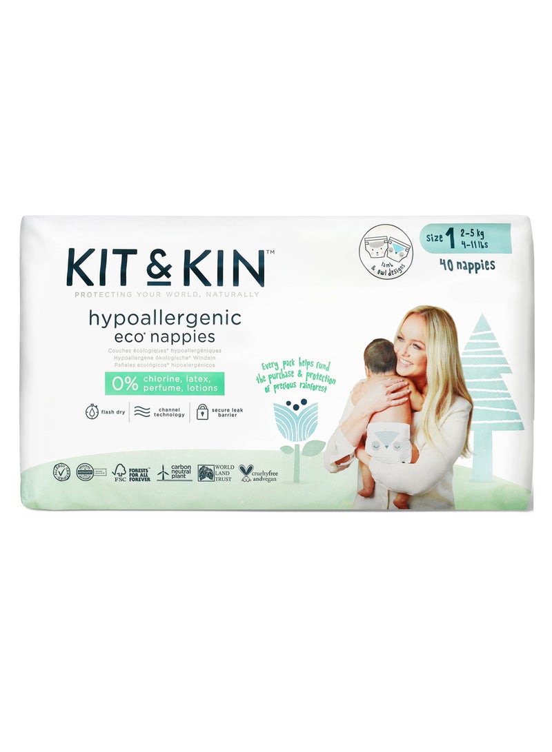 Kit & Kin Eco Diapers Size 1 4 x 40 Diapers - Image 3