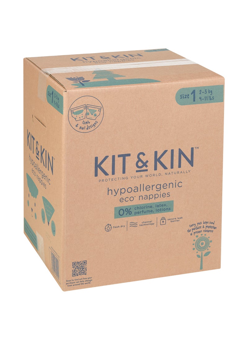 Kit & Kin Eco Diapers Size 1 4 x 40 Diapers - Image 2