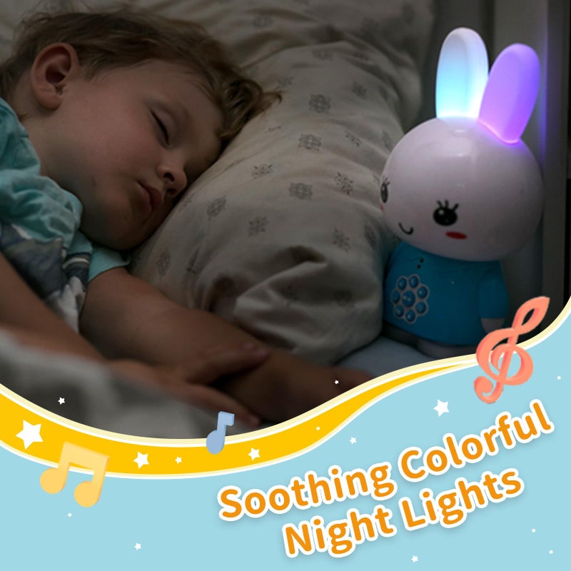 alilo Honey Bunny Kids Music Story Audio Player for Toddlers 1-5, Baby Boy Girl Easter Gifts, Pre-Loaded 16 Stories/48 Nursery Rhymes/12 Soothing Music, with Nightlight,Voice Recording - Image 5