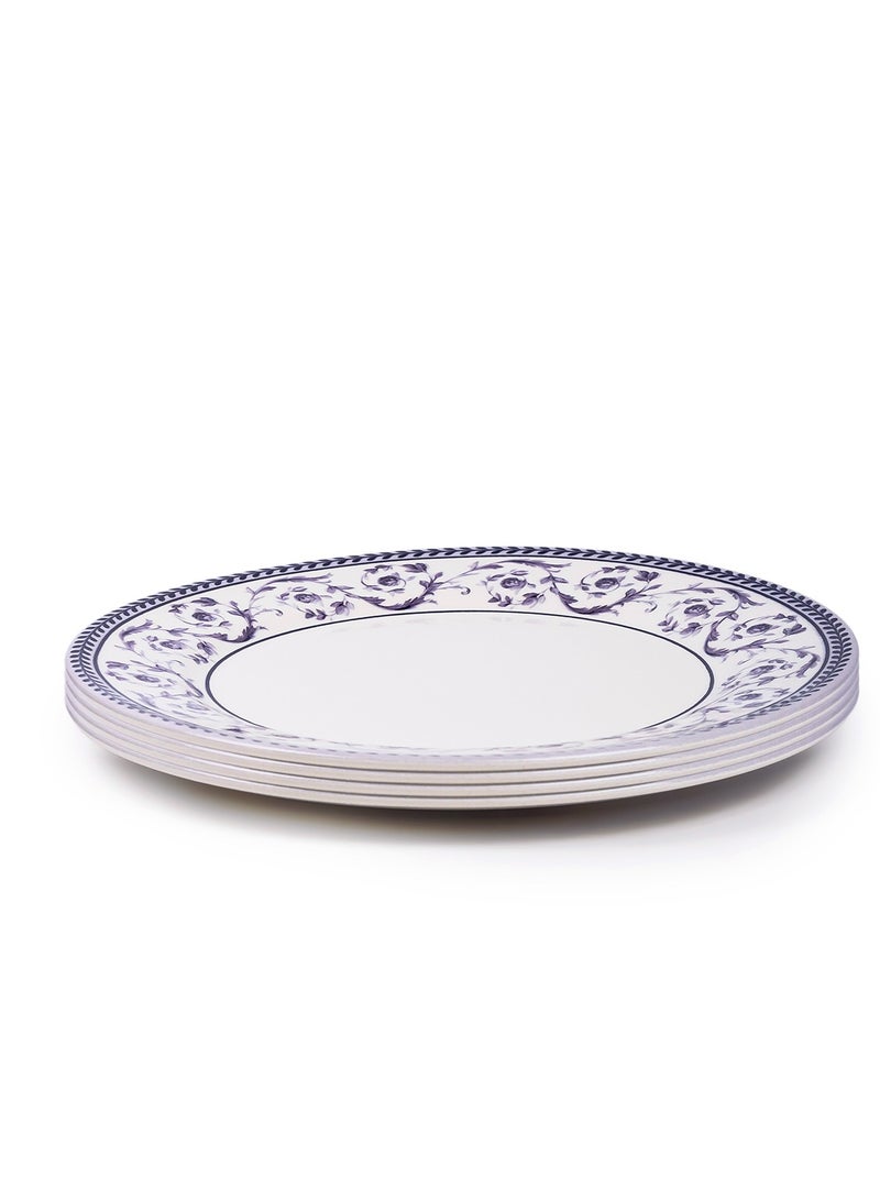 Claytan Callista Floral Pattern 8.2 inch Ceramic Salad Plate (White, Set Of 4) - Image 2