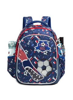 Eazy Kids 17 Inch Set Of 3 School Bag With Lunch Bag And Pencil Case Football - Blue  - Image 2