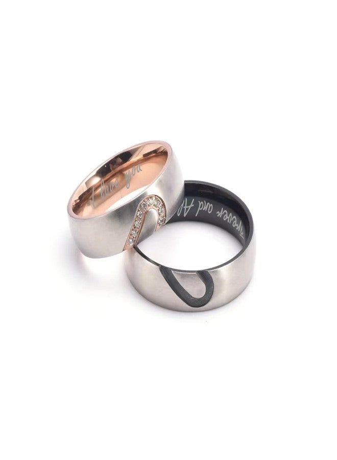 KunBead Puzzle Heart Matching Couple Necklace I Love You Forever and Always Ring Necklaces for Him and Her sets for 2 - Image 3