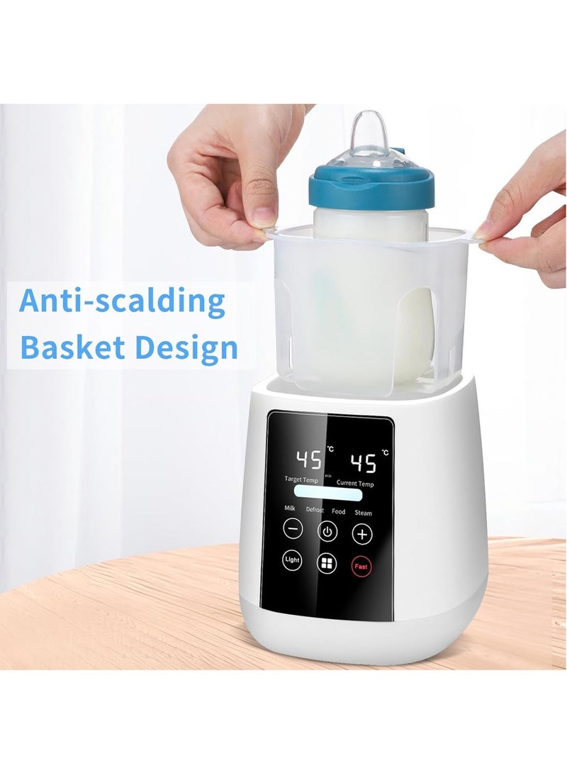 Baby Bottle Warmer, 9-in-1 Fast Baby Milk Warmer 48H Thermostat Food Heater Breastmilk Thaw Formula Water Warming Steamer IMD LED Display Accurate Temperature Control Steamer for All Bottles