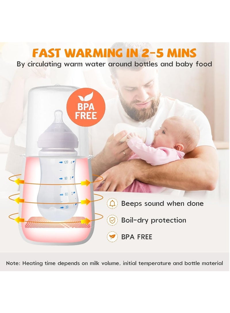 Baby Bottle Warmer, 9-in-1 Fast Baby Milk Warmer 48H Thermostat Food Heater Breastmilk Thaw Formula Water Warming Steamer IMD LED Display Accurate Temperature Control Steamer for All Bottles