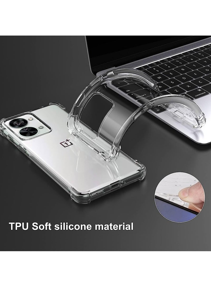 جراب شفاف لهاتف Nord CE 2 / Oneplus Nord CE 2 5G، مصنوع من السيليكون المرن الناعم، وغطاء خلفي مقاوم للصدمات مع زاوية معززة من الصدمات لهاتف 1 + Nord CE 2/1+ Nord CE 2 5G جراب شفاف - Image 3