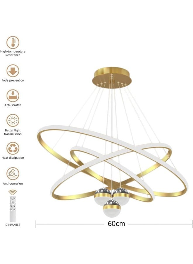 AFN Modern LED Chandelier Ceiling Light with 3 Globe Pendants, Contemporary Design for Living Room, Bedroom & Dining, Energy Efficient, Elegant Decorative Lighting Fixture - Image 2
